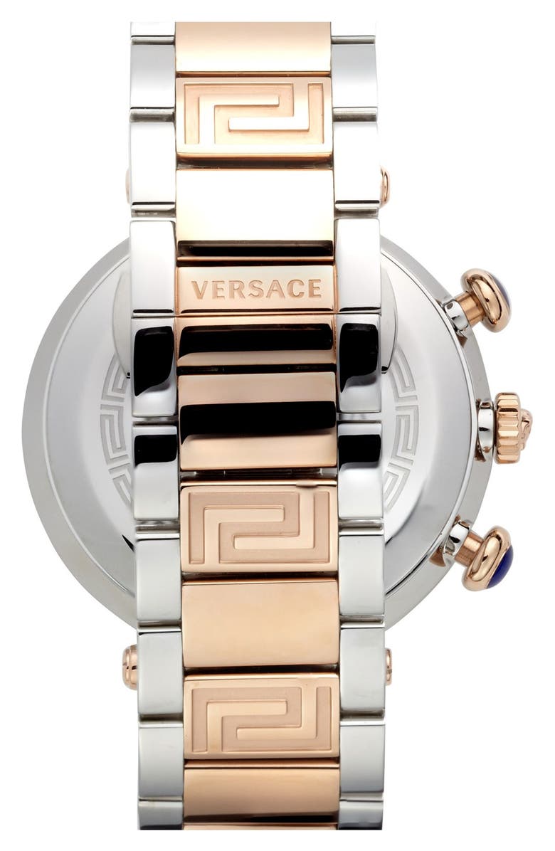 Versace 'Reve' Two-Tone Chronograph Bracelet Watch, 46mm, Alternate, color,