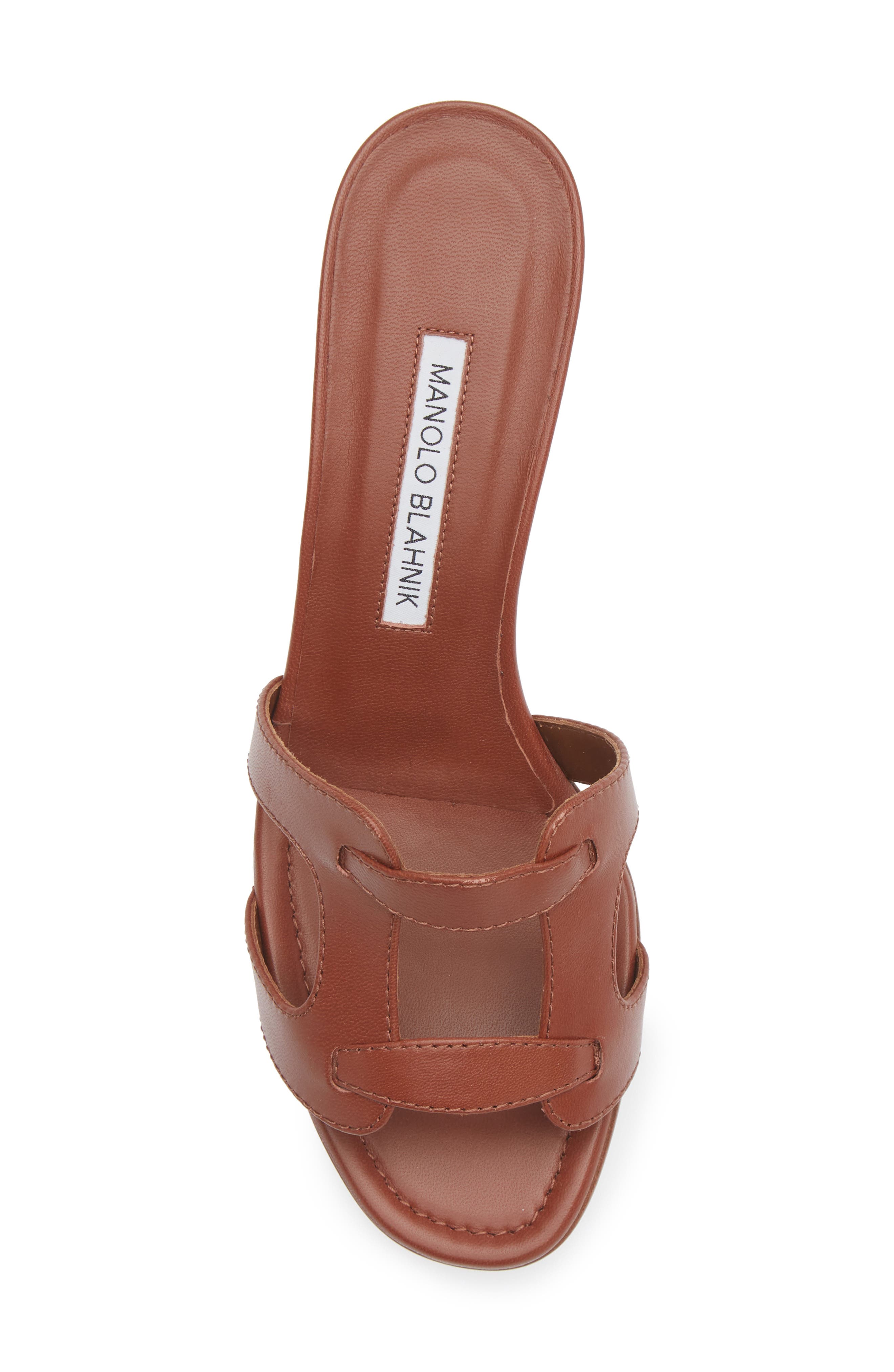 Manolo Blahnik Grellanu Sandal, Alternate, color, Brown