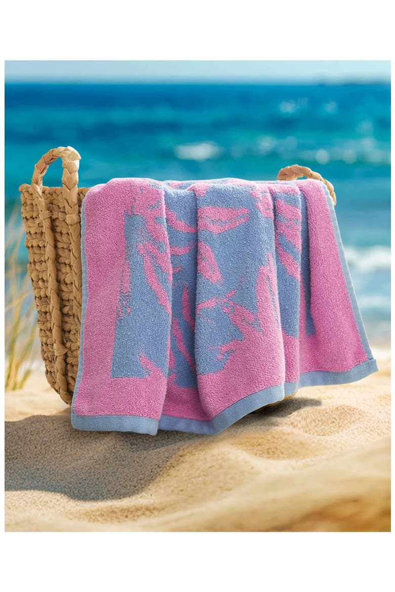 Palm Bliss Cotton Beach Towel, Alternate, color, PALM BLISS