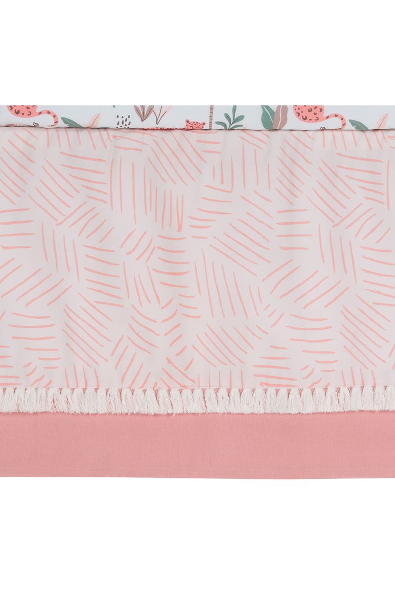 Lambs & Ivy Enchanted Safari Leopard/Lemur Jungle 3-Piece Baby Crib Bedding Set, Alternate, color, Coral