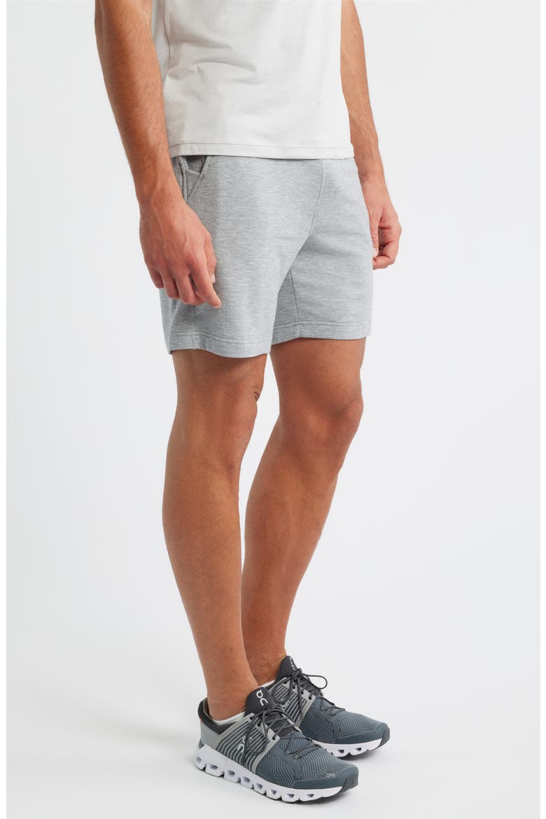 Lightweight Fleece Sweat Shorts, Alternate, color, HEATHER GREY