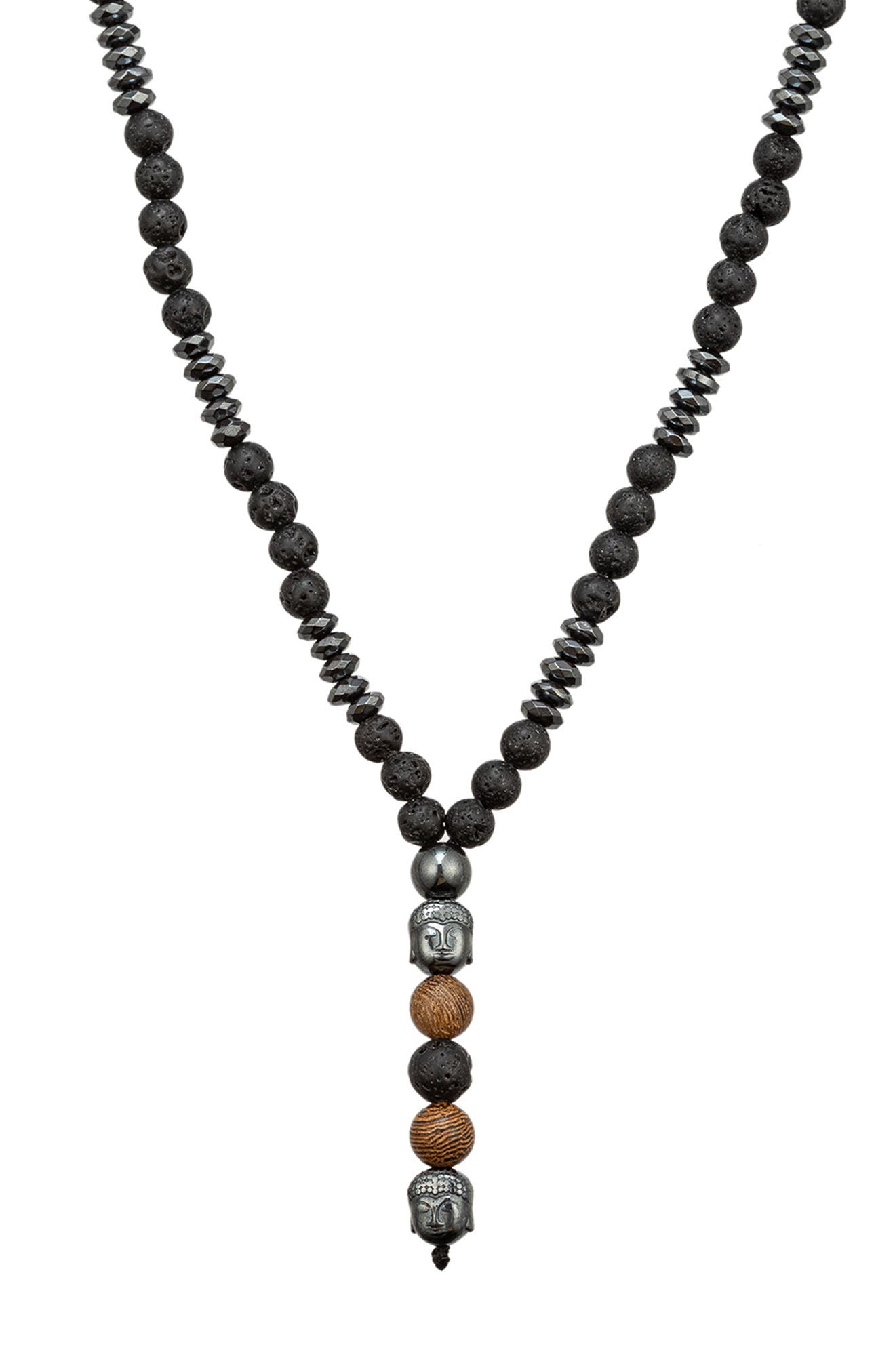EYE CANDY LOS ANGELES Agate Buddha Beaded Y-Necklace