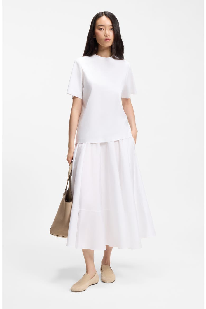 Valie Cotton Midi Skirt, Alternate, color, BRIGHT WHITE