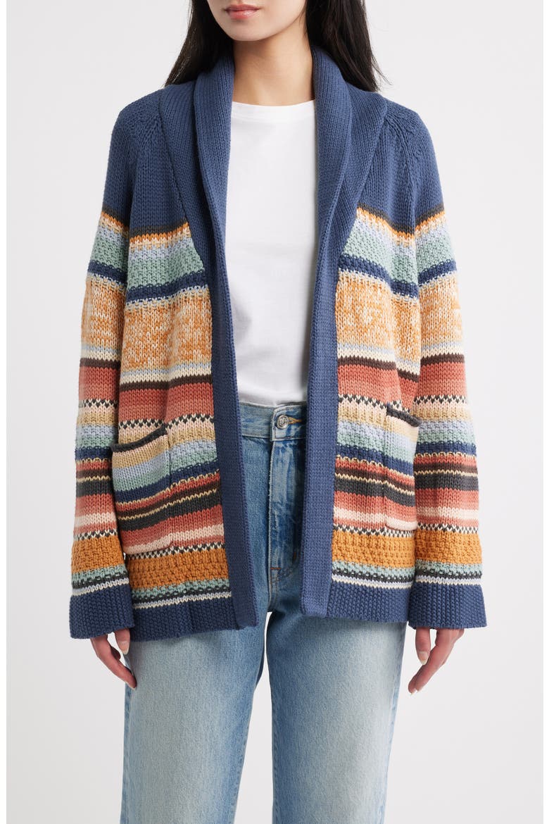 The Mountain Lodge Shawl Collar Cardigan, Main, color, TAOS STRIPE