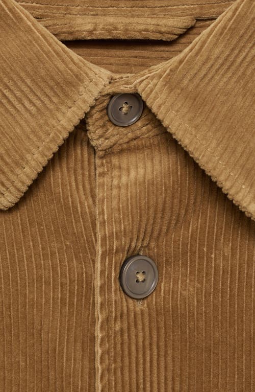 Mango Men's Suede Effect Overshirt In Medium Brown