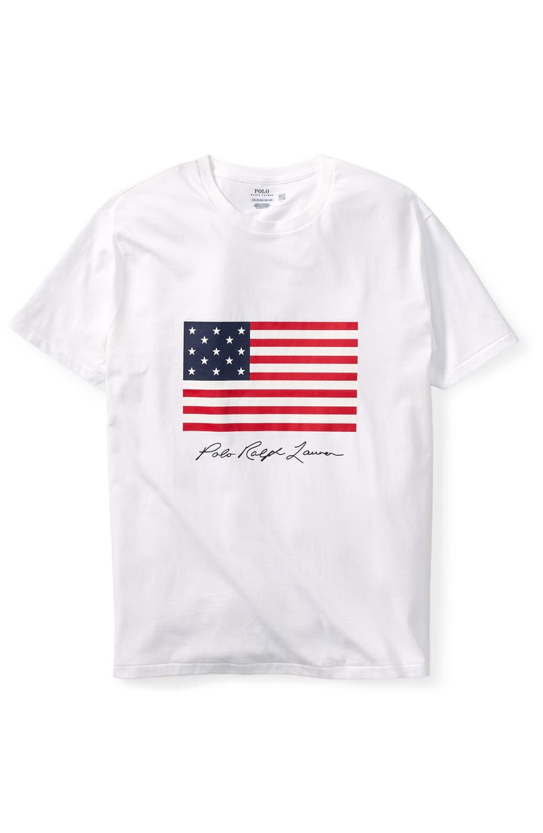Polo Ralph Lauren Big & Tall American Flag Graphic Tee, Main, color, White