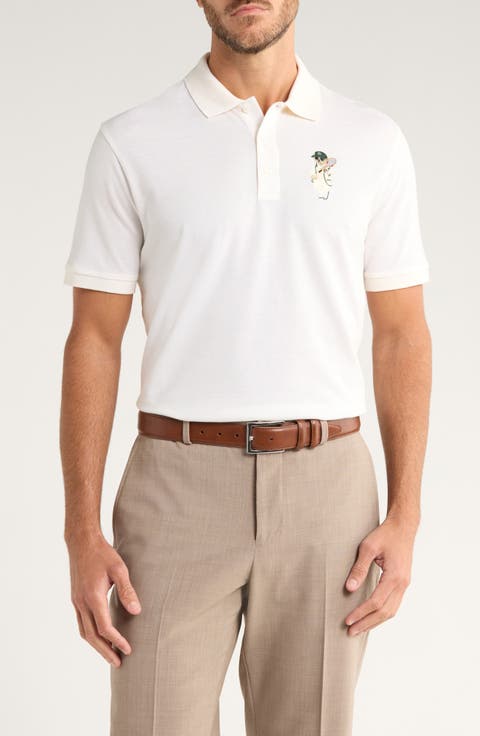 Embroidered Polo Bear Cotton & Cashmere Piqué Polo