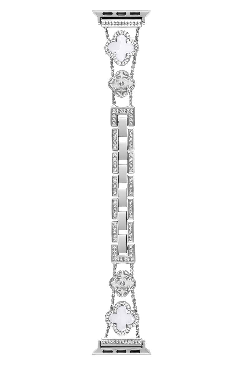 Universal Fit Clover Link Bracelet Apple Watch® Watchband, Alternate, color, SILVER