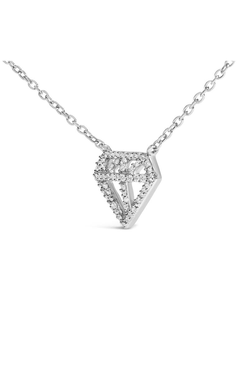 Sterling Silver 1/6 Cttw Diamond Shaped Diamond Pendant Necklace, Alternate, color, Silver