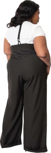 Unique Vintage Plus Size Thelma High Waist Suspender Pants