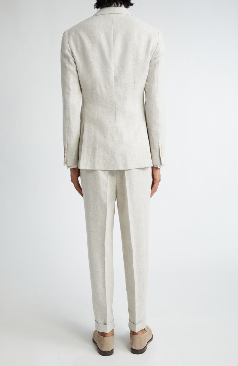 Brunello Cucinelli Chalk Stripe Linen Blend Suit, Alternate, color, 