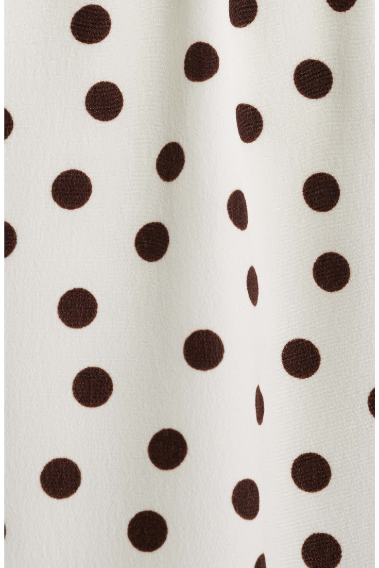 Tiered Polka Dot Midi Skirt, Alternate, color, WHITE/ DARK CHOCOLATE