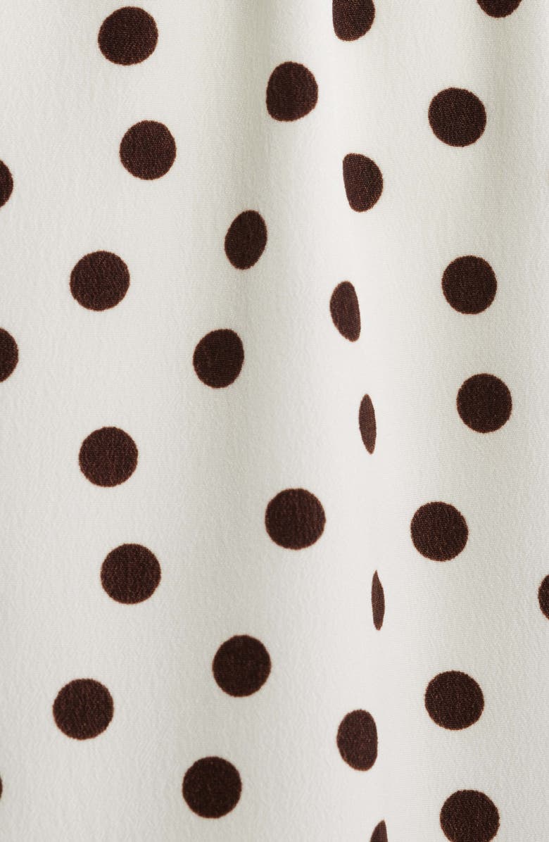 Anne Klein Tiered Polka Dot Midi Skirt, Alternate, color, White/ Dark Chocolate