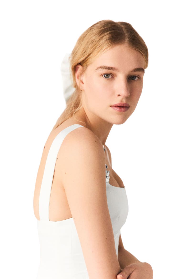 Short satin dress, Alternate, color, White