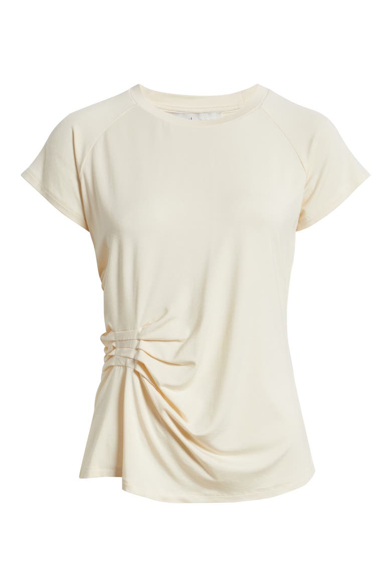 Draped Crewneck T-Shirt, Alternate, color, BEIGE