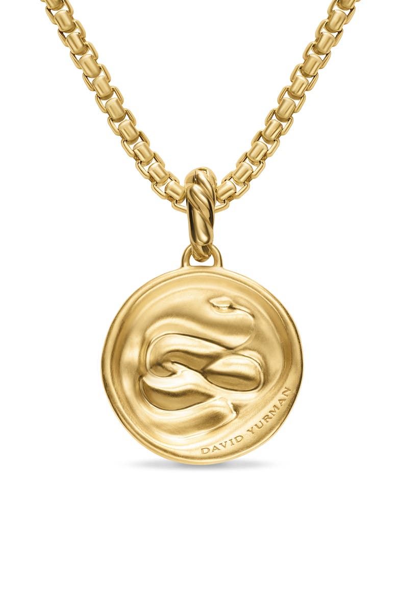 David Yurman Snake Amulet in 18K Yellow Gold with Diamonds, 18.8mm, Alternate, color,