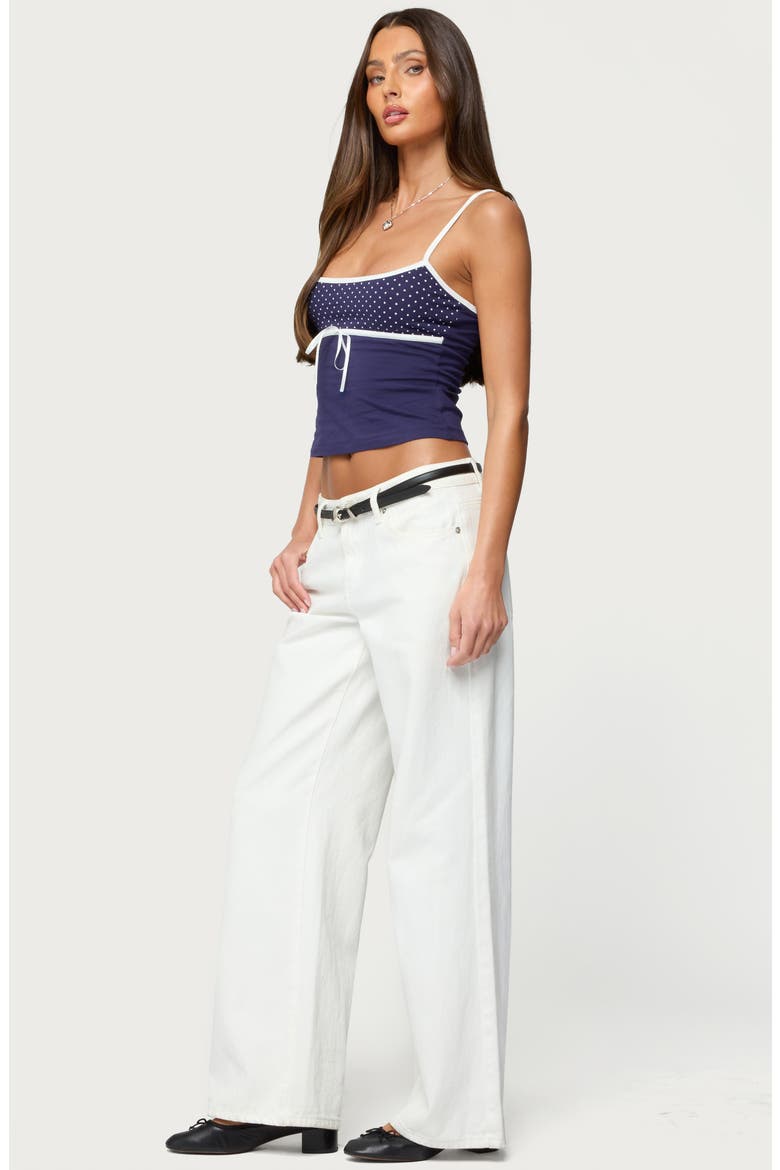 Rhoda Polka Dot Crop Tank Top, Alternate, color, NAVY