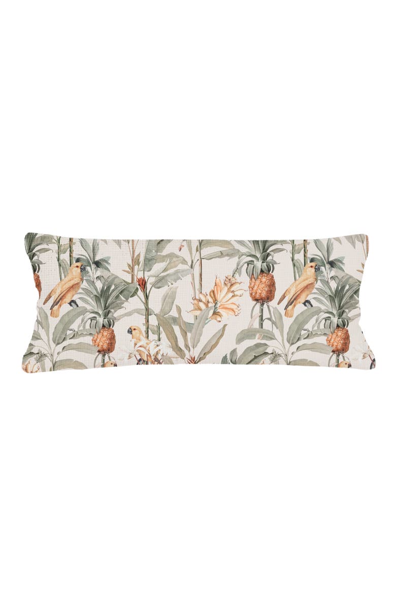 Pineapple Grove Linen Pillow with Down Insert, Alternate, color, Green