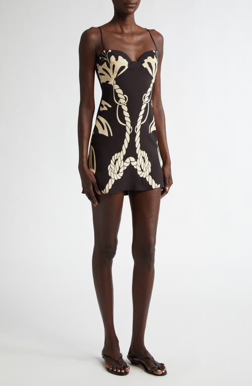 Shop Johanna Ortiz Maritime Star Minidress In Tropical Catch/ecru/black