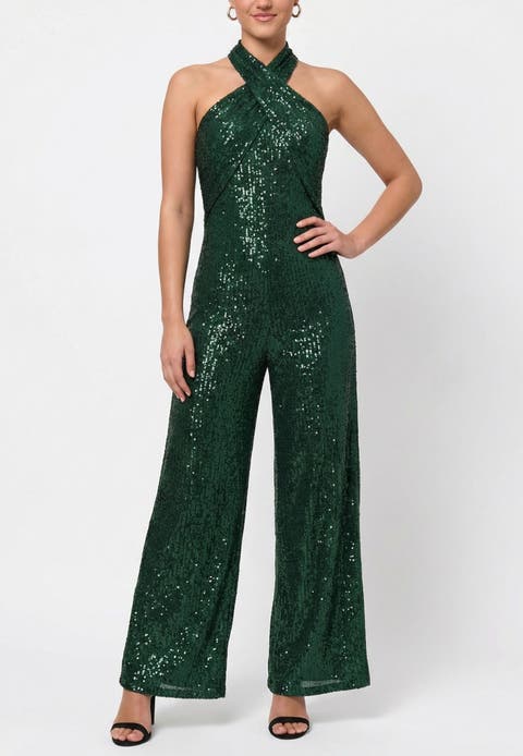 Goddess Sleeveless Sequin Jumpsuit