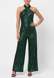RACHEL Rachel Roy Goddess Sleeveless Sequin Jumpsuit