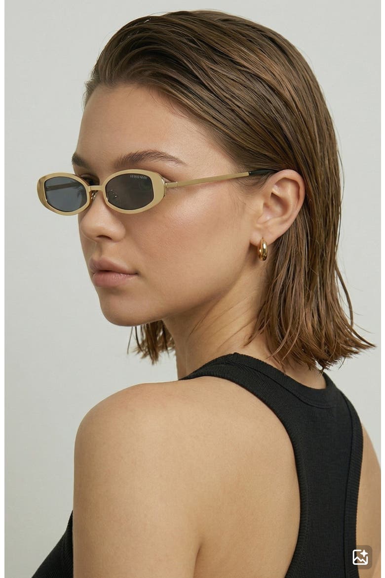 Sable 51mm Oval Sunglasses, Alternate, color, GOLD/ BLACK