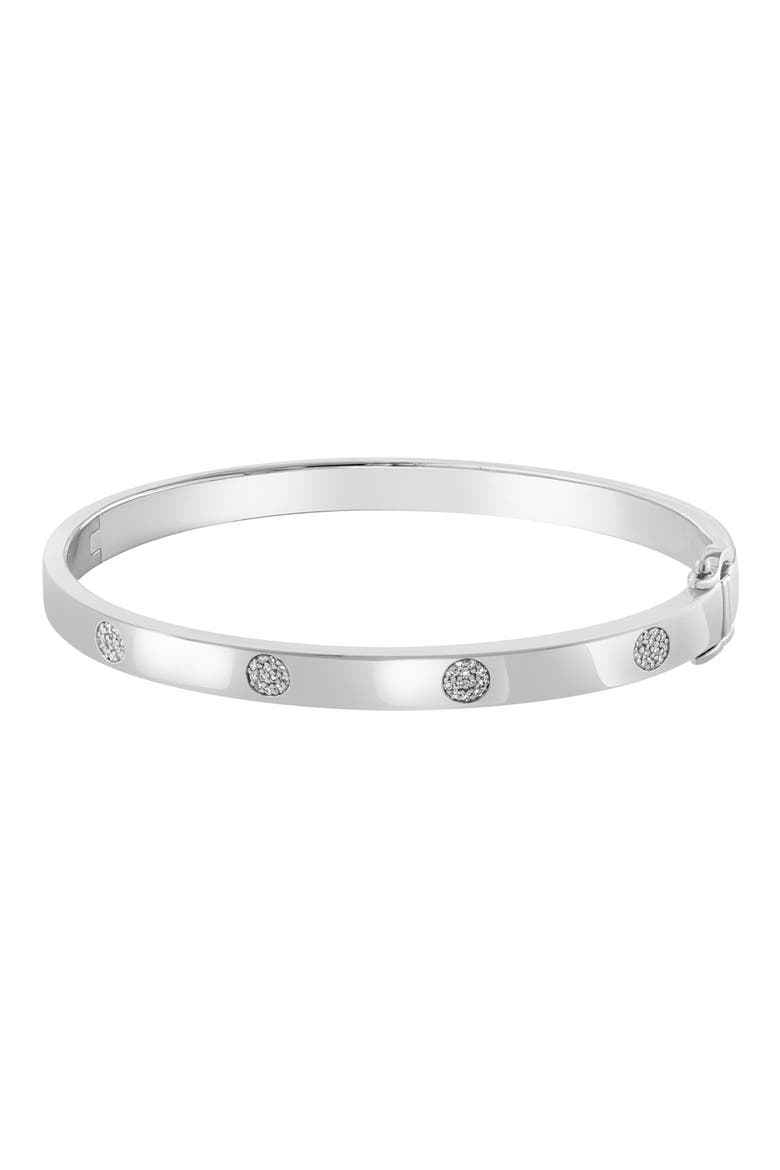 Sterling Silver Diamond Bangle Bracelet - 0.18ct., Main, color, SILVER