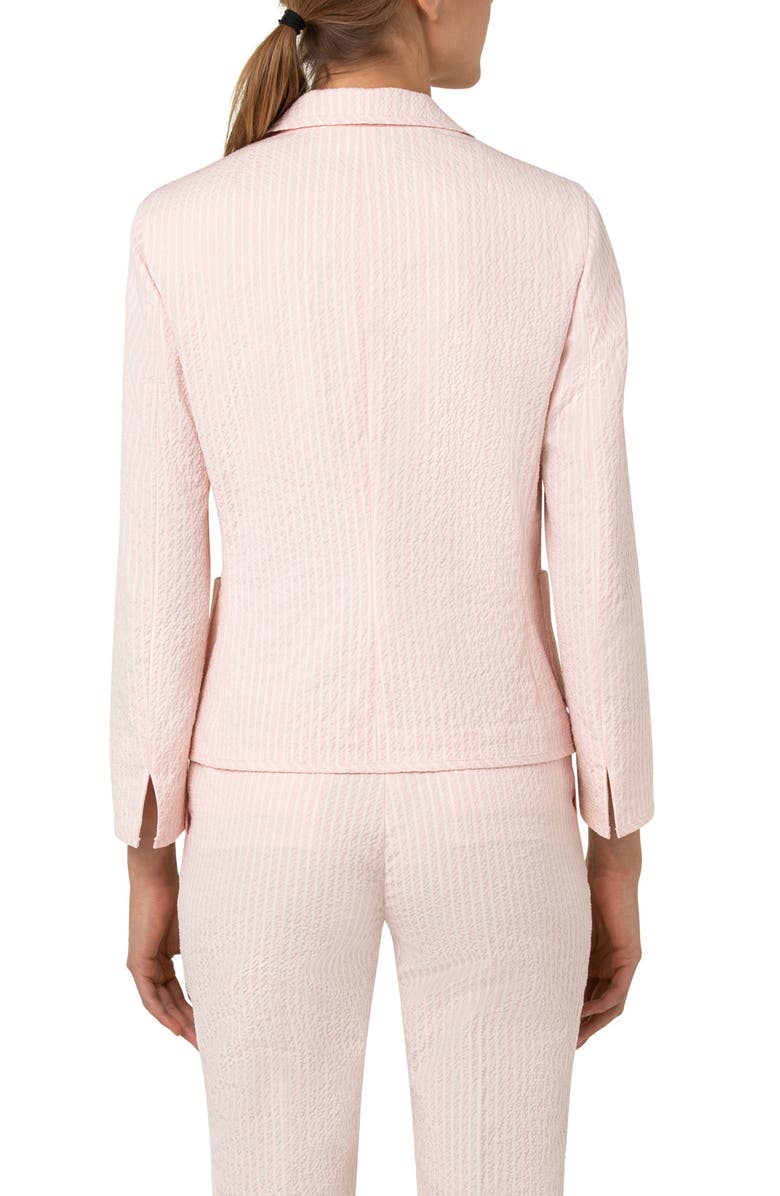 Akris punto Cotton Blend Seersucker Blazer, Alternate, color, 
