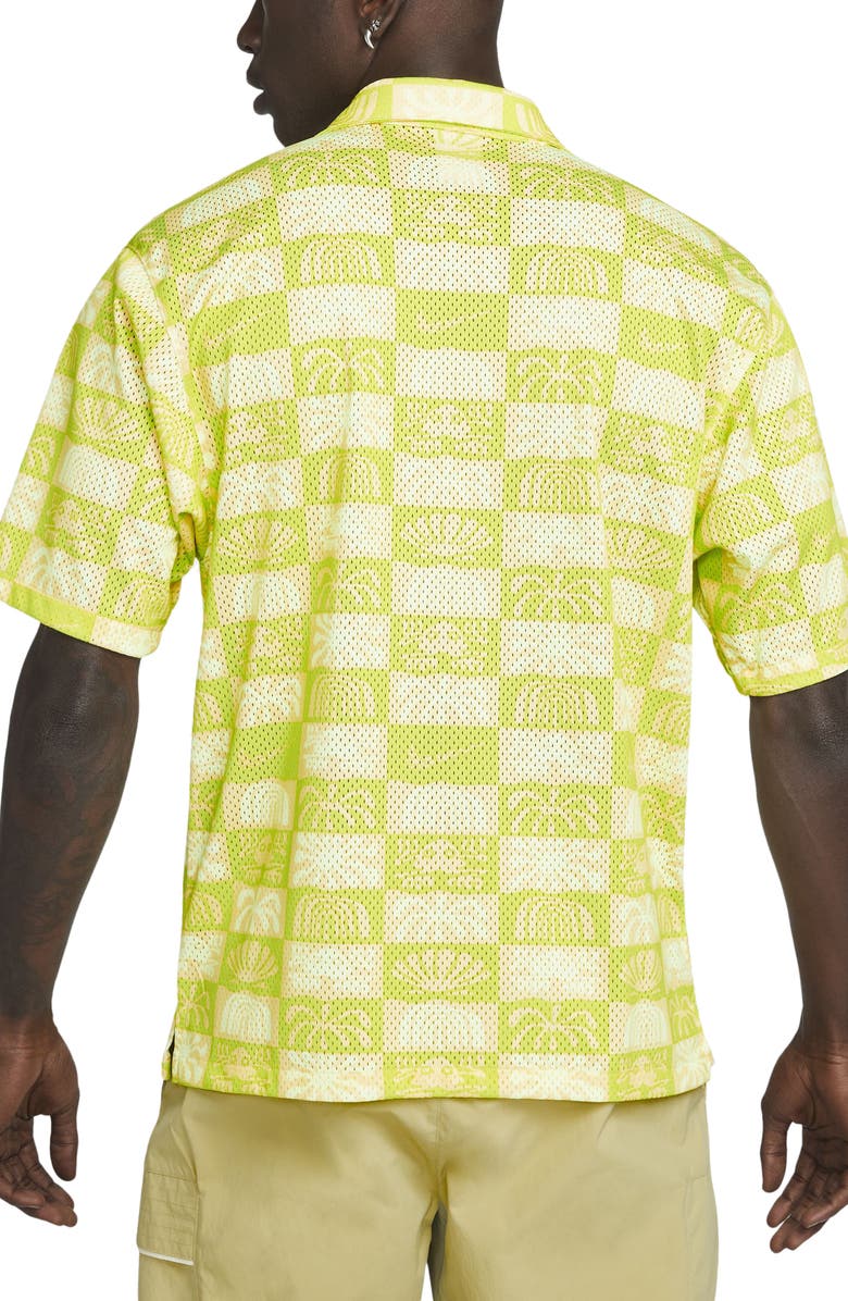 Nike Spring Break Standard Fit Mesh Short Sleeve Button-Up Camp Shirt, Alternate, color,