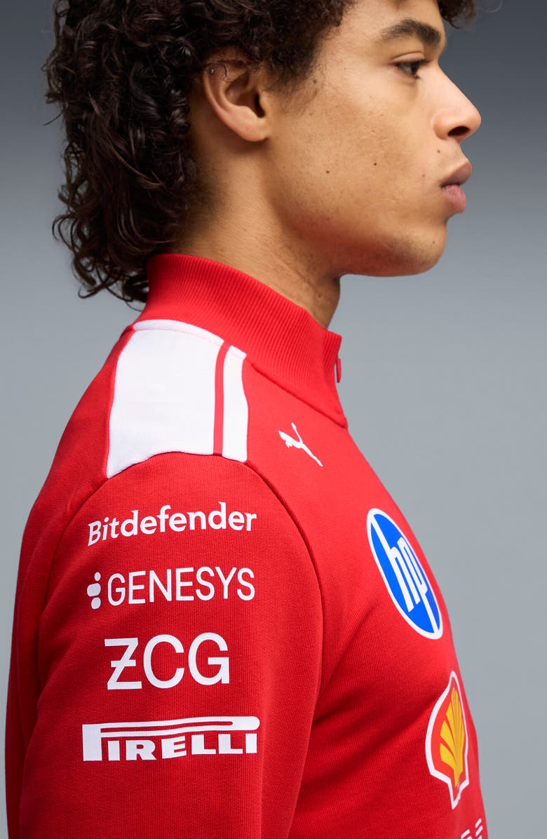 PUMA Scuderia Ferrari Replica Half Zip Pullover, Alternate, color, Puma Red