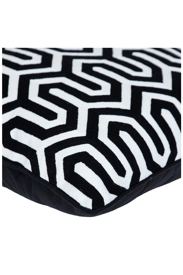 Machu Throw Pillow, Alternate, color, BLACK