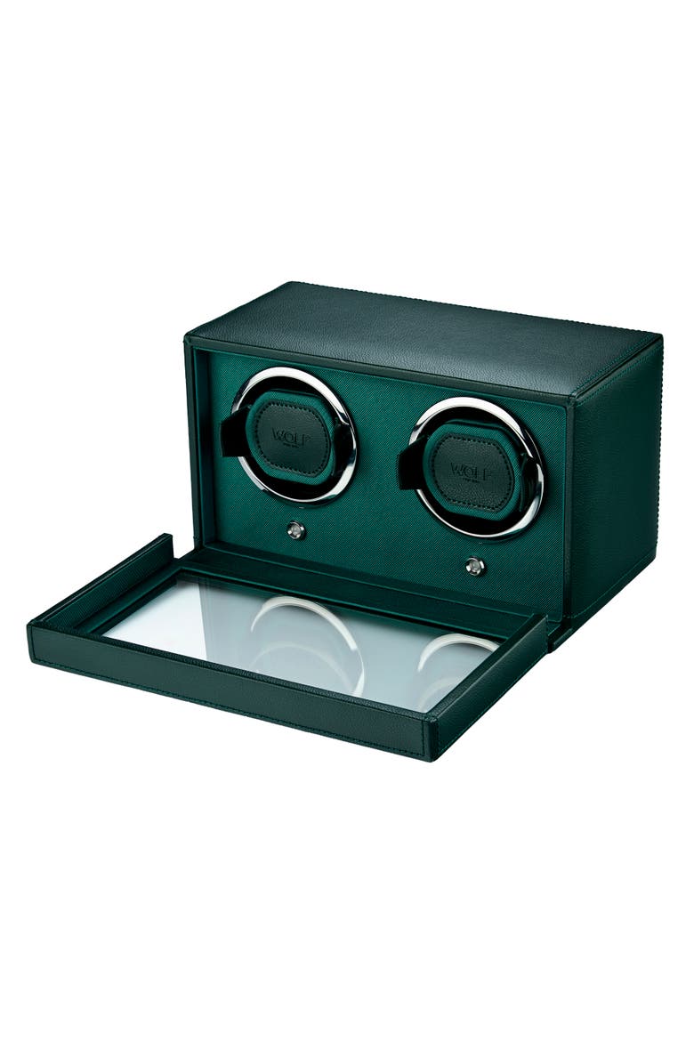 Cub Double Watch Winder with Cover, Alternate, color, Green