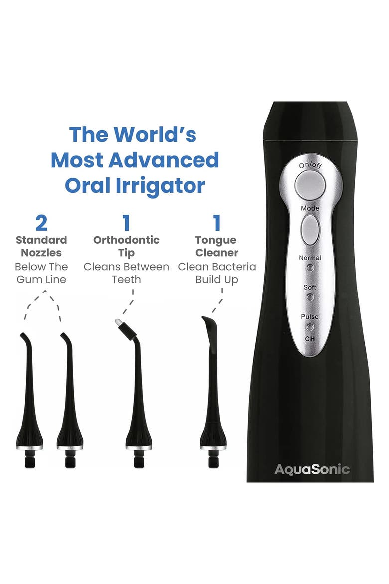 Home Dental Center Rechargeable Electric Power Toothbrush & Smart Water Flosser Set, Alternate, color, BLACK
