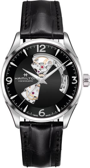 Hamilton Jazzmaster Open Heart Automatic Leather Strap Watch