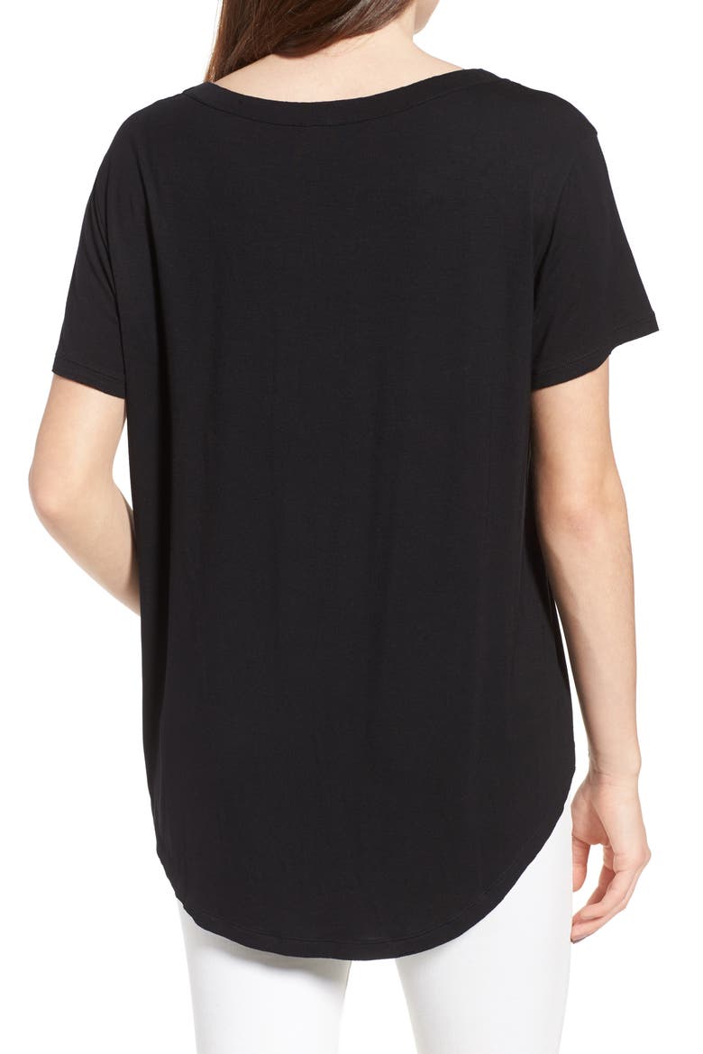 Split Edge Tee, Alternate, color, BLACK