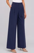 Liverpool High Waist Pleated Wide Leg Ankle Pants