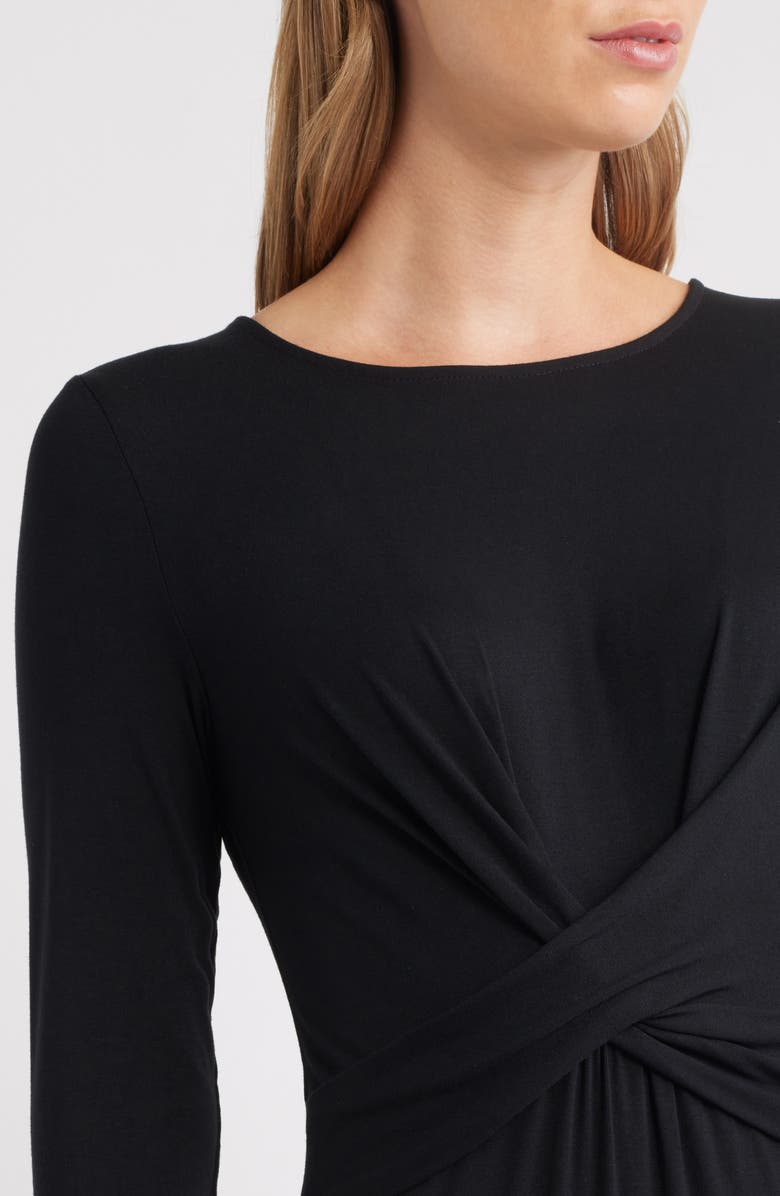 Lilly Pulitzer<sup>®</sup> Alessani Twist Front Long Sleeve Maxi Dress, Alternate, color, Noir