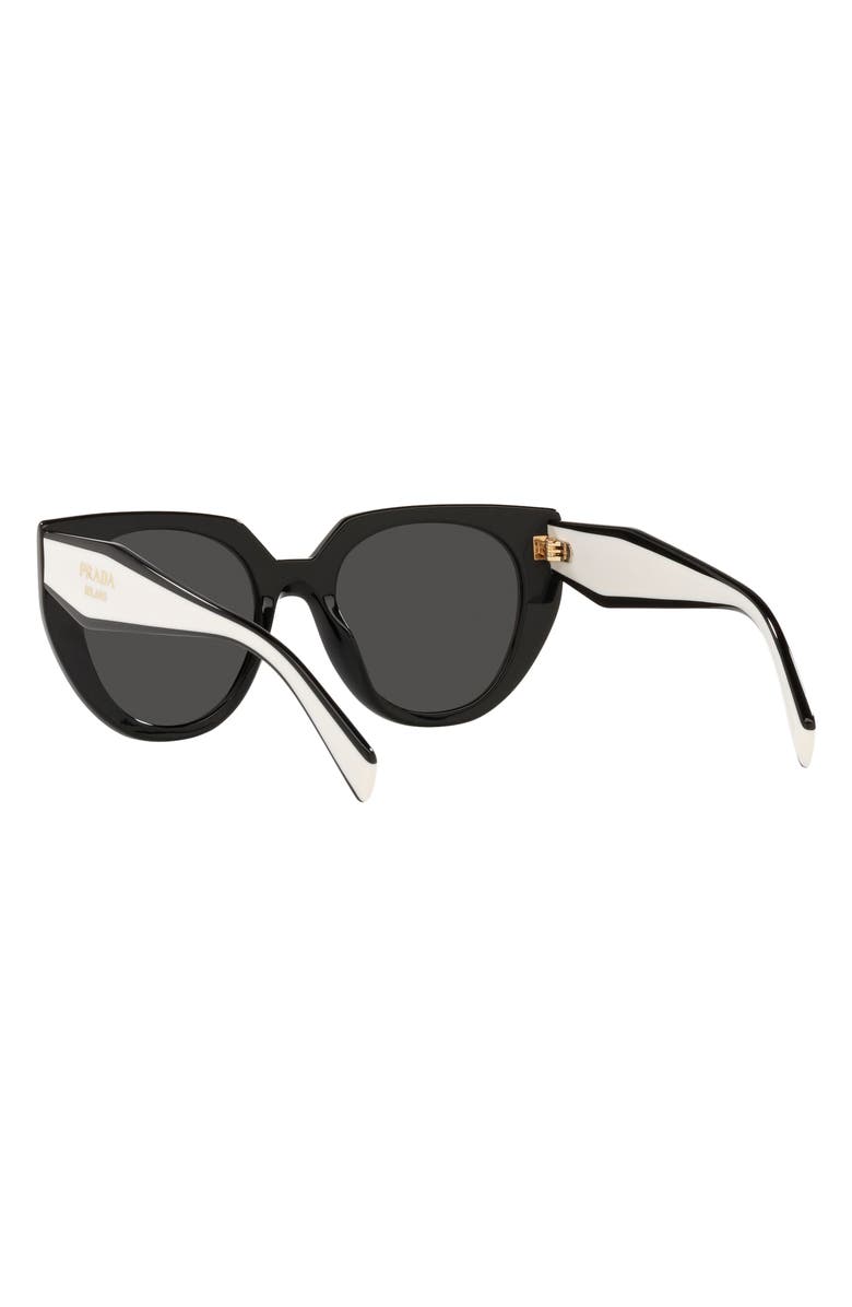 Prada 53mm Cat Eye Sunglasses, Alternate, color, Black