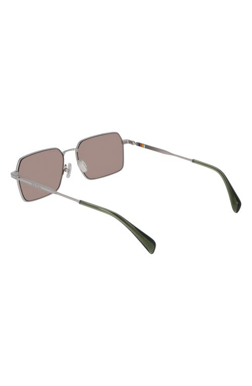 Paul Smith 58mm Modified Rectangular Sunglasses In Matte Silver/brown