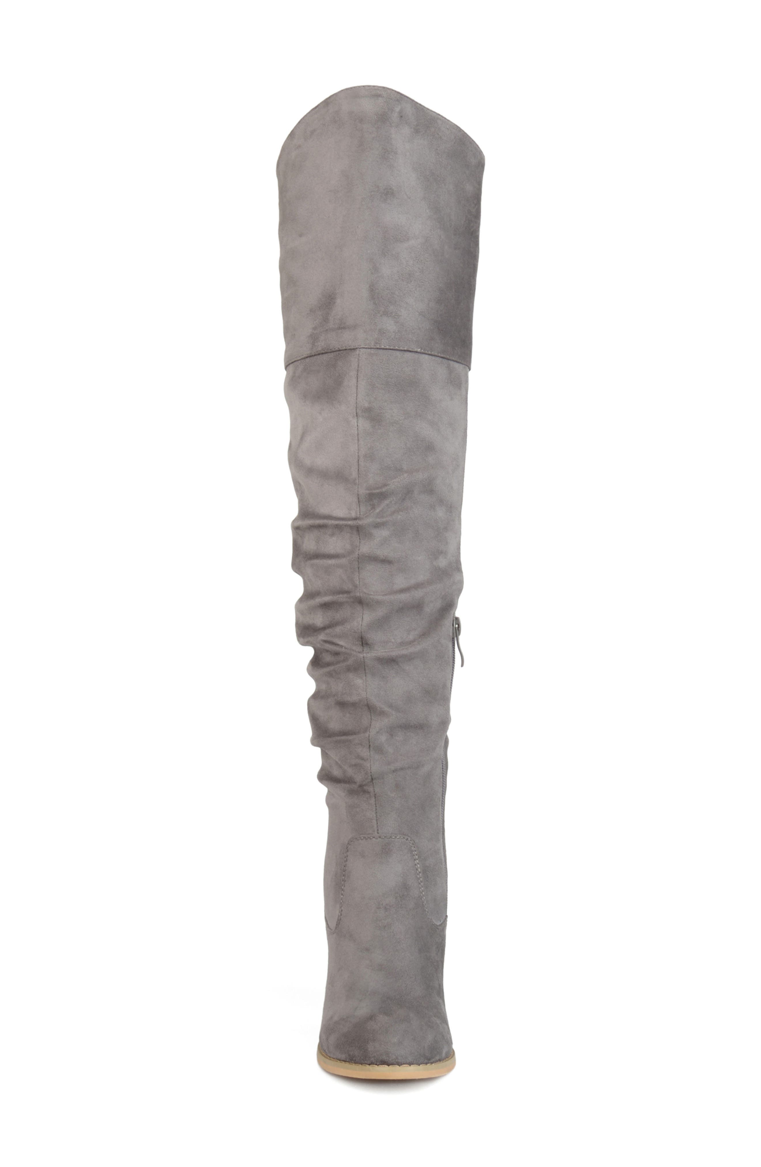 JOURNEE Kaison Ruched Tall Boot, Alternate, color, GREY