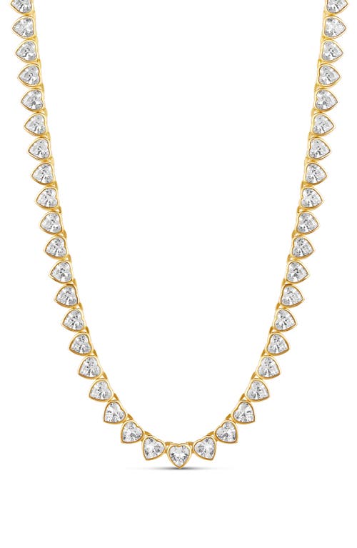 SHYMI Bezel Set Heart Tennis Necklace in Gold  product