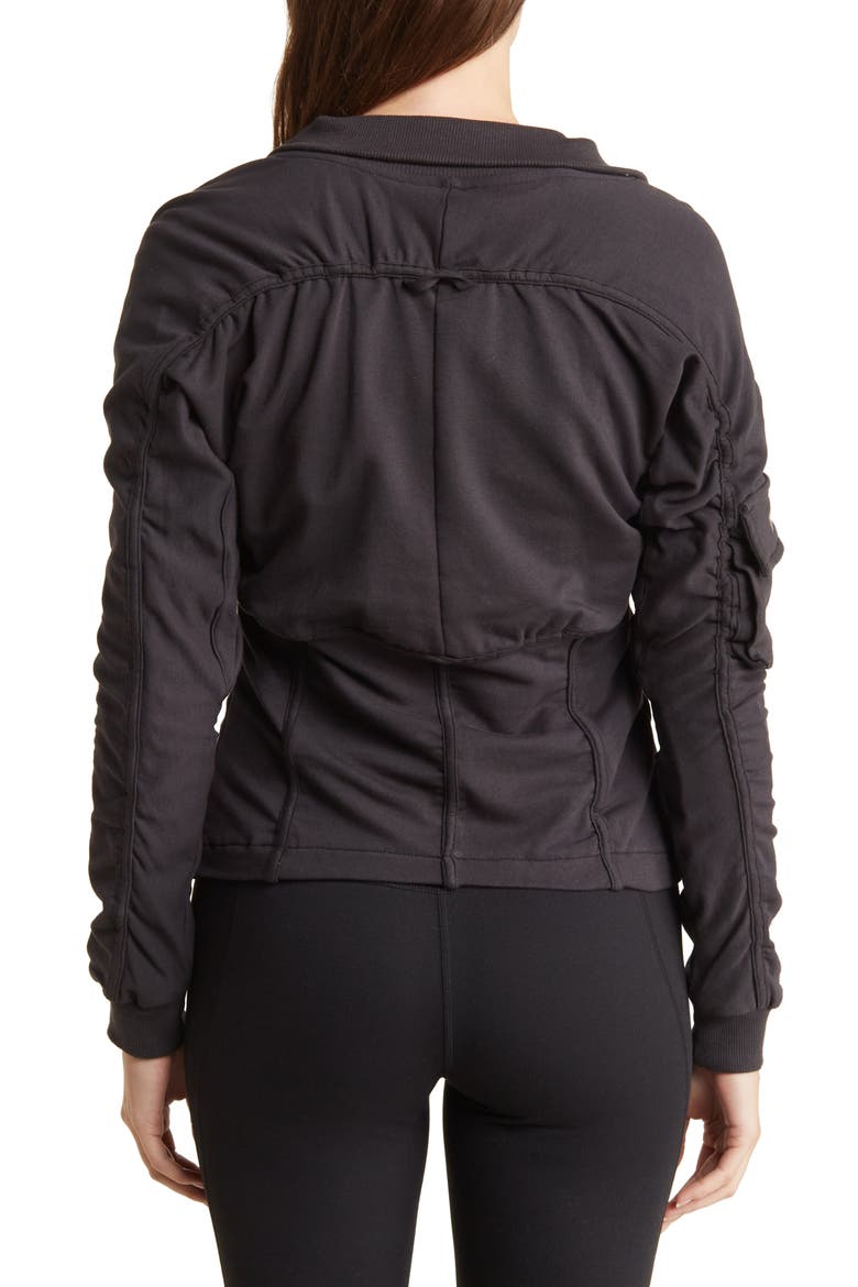 Foundation Ruched Seam Jacket, Alternate, color, BLACK