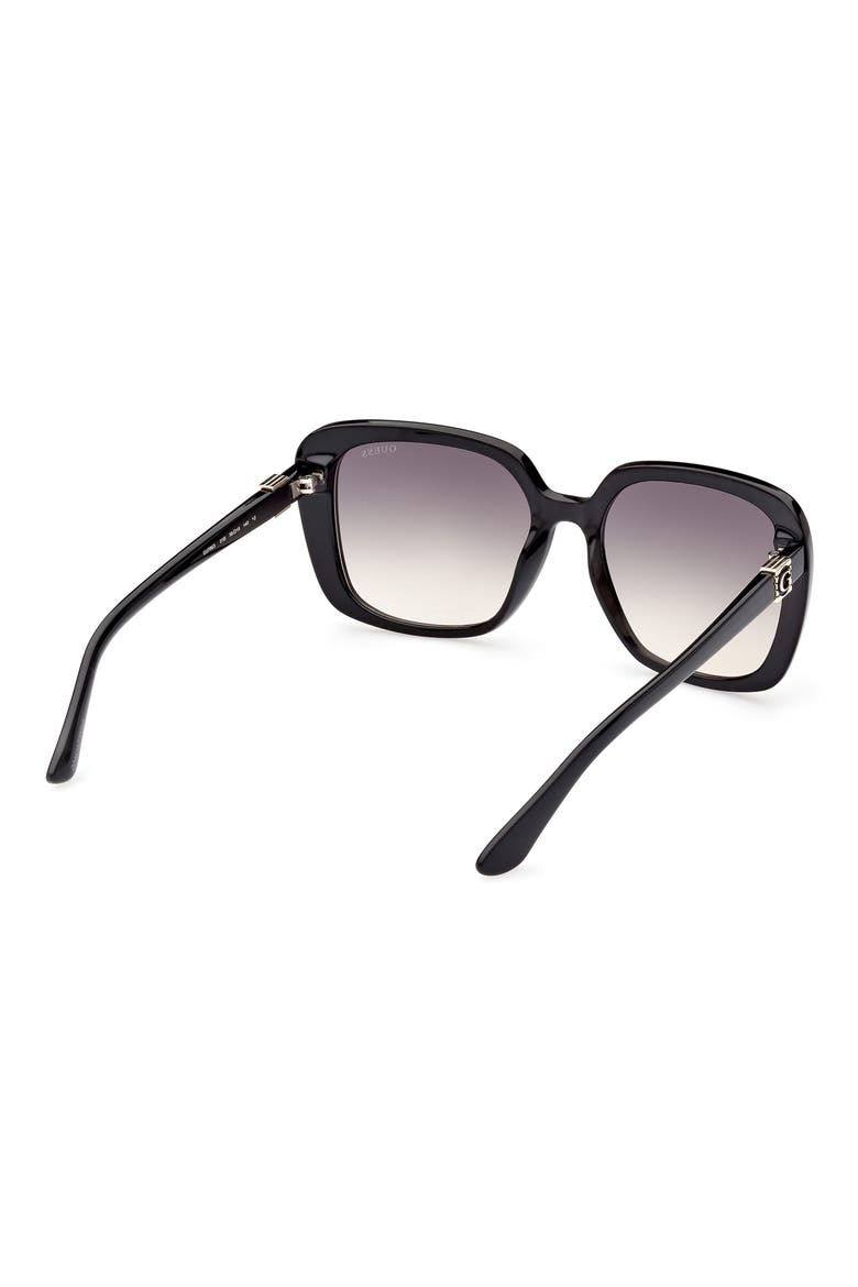 Square Sunglasses, Alternate, color, SHINY BLACK / GRADIENT SMOKE