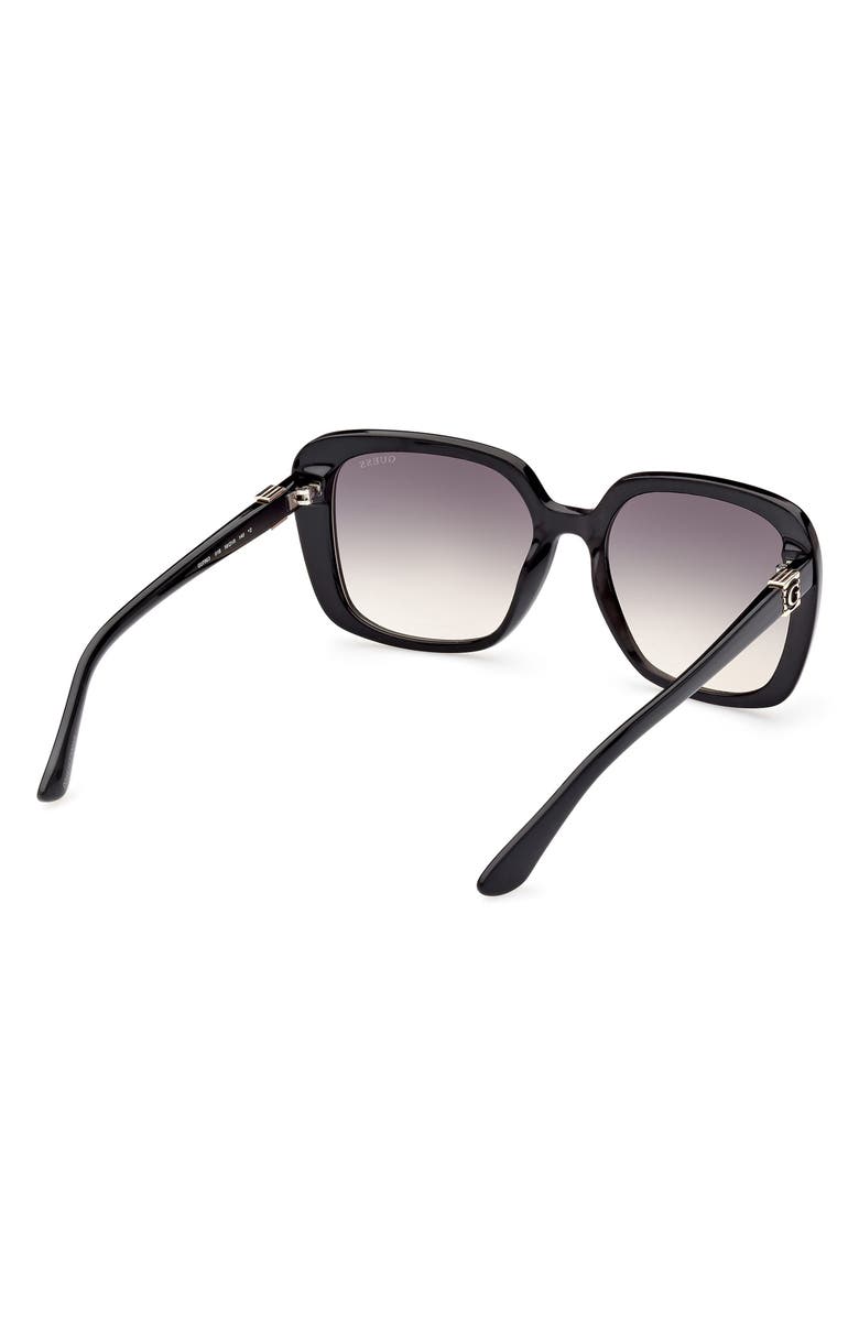 GUESS Square Sunglasses, Alternate, color, Shiny Black / Gradient Smoke