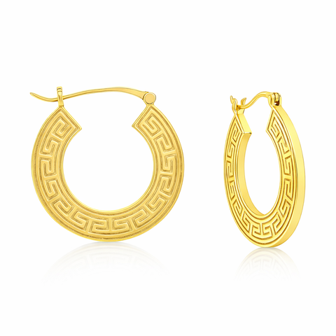 Greek Designed Hoop Earrings