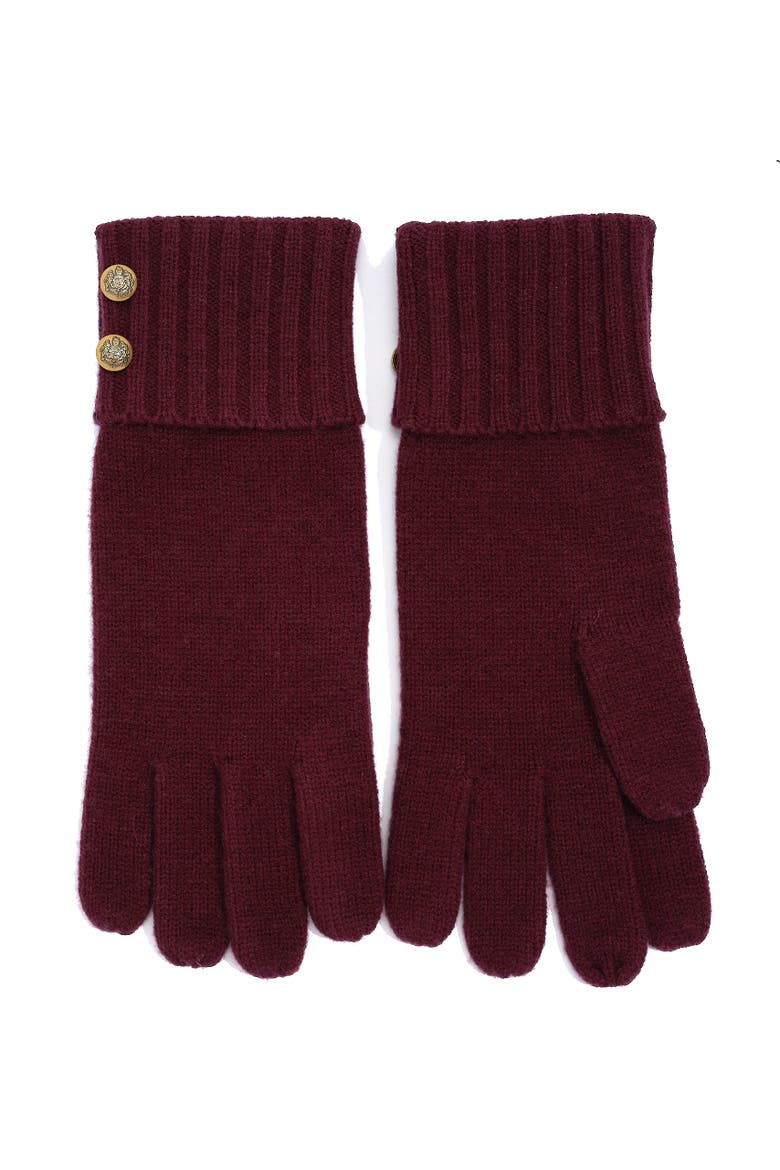 two button knit glove, Alternate, color, dark garnet