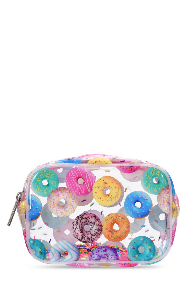 Kids' Go Do-Nuts Clear Cosmetic Bag, Main, color, PINK MULTI