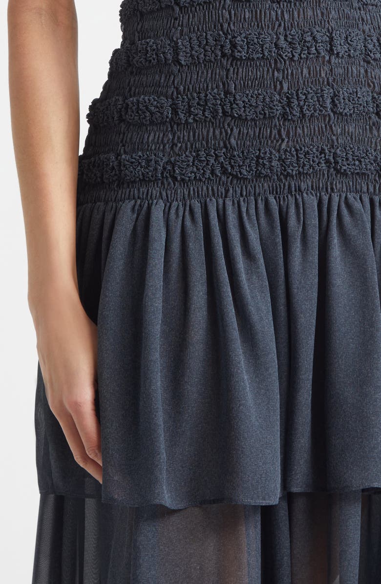 Proenza Schouler Michal Smocked Midi Dress, Alternate, color, Dark Navy