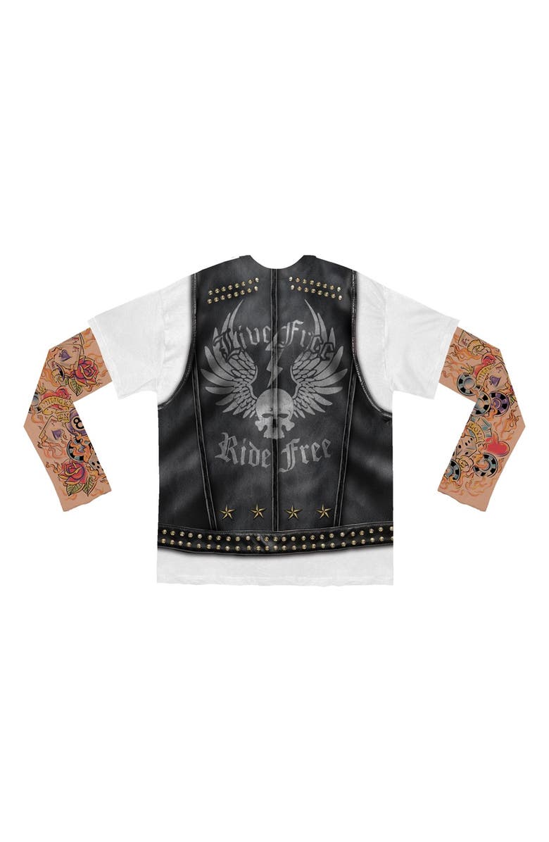 Faux Real Faux Real 'Biker Tattoo' Novelty Graphic T-Shirt, Alternate, color,