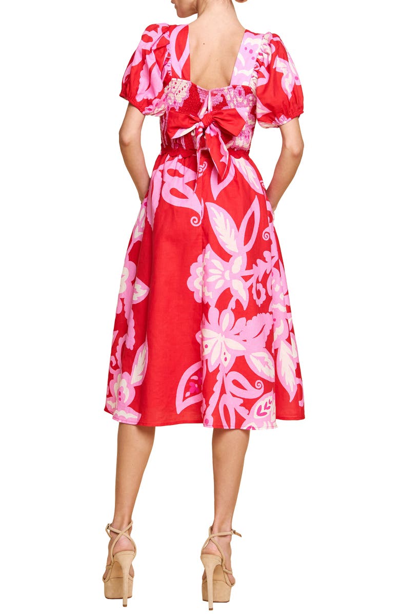 CIEBON Mitizi Puff Sleeve Midi Dress, Alternate, color,